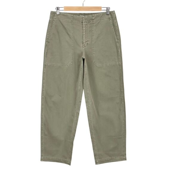 NWT Madewell Tapered-Leg Utility Patch Pocket Pants Pressed Sage Green Size 28 - Picture 1 of 9